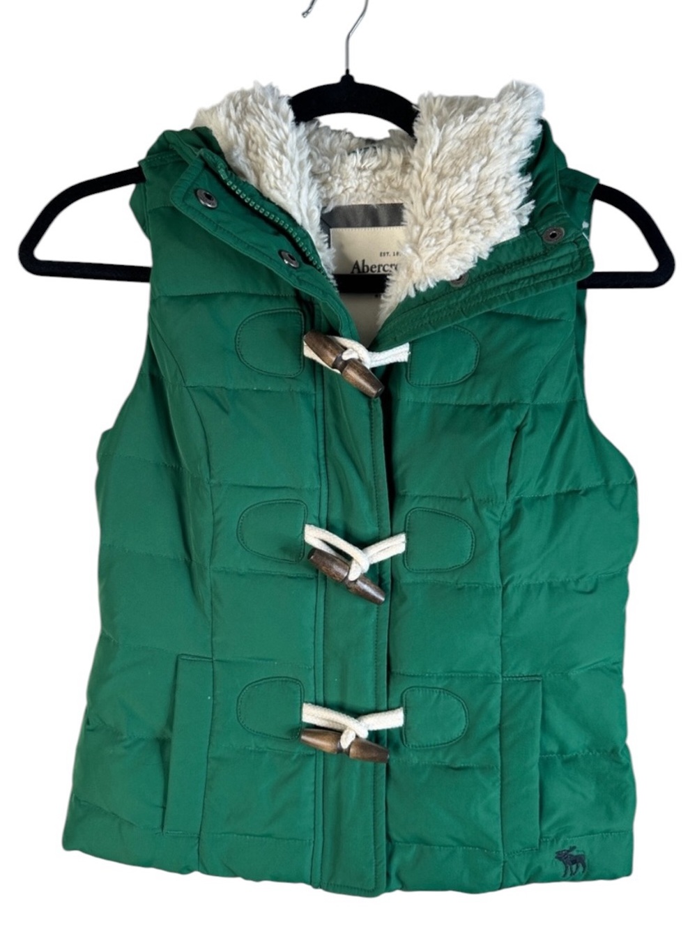 Abercrombie & Fitch Boy's Kelly Green Outdoor Classic Puffer Vest Size Small